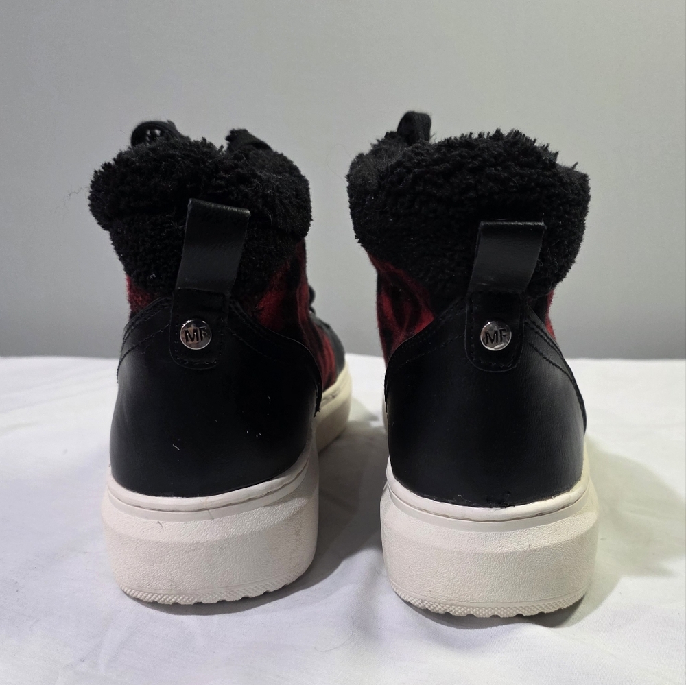Marc Fisher Fellow Buffalo Plaid High Top Faux Fur Lined Sneakers. 9.5 - Picture 5 of 10